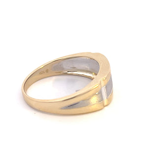 10K Yellow Gold 0.07cttw Diamond Gents Ring, size 10