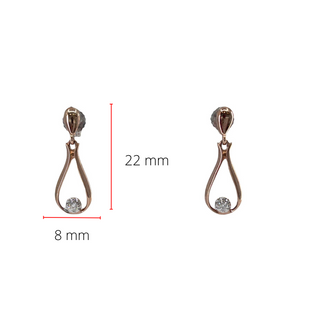 Pendientes colgantes de diamantes canadienses de 0,06 quilates en oro rosa de 10 quilates