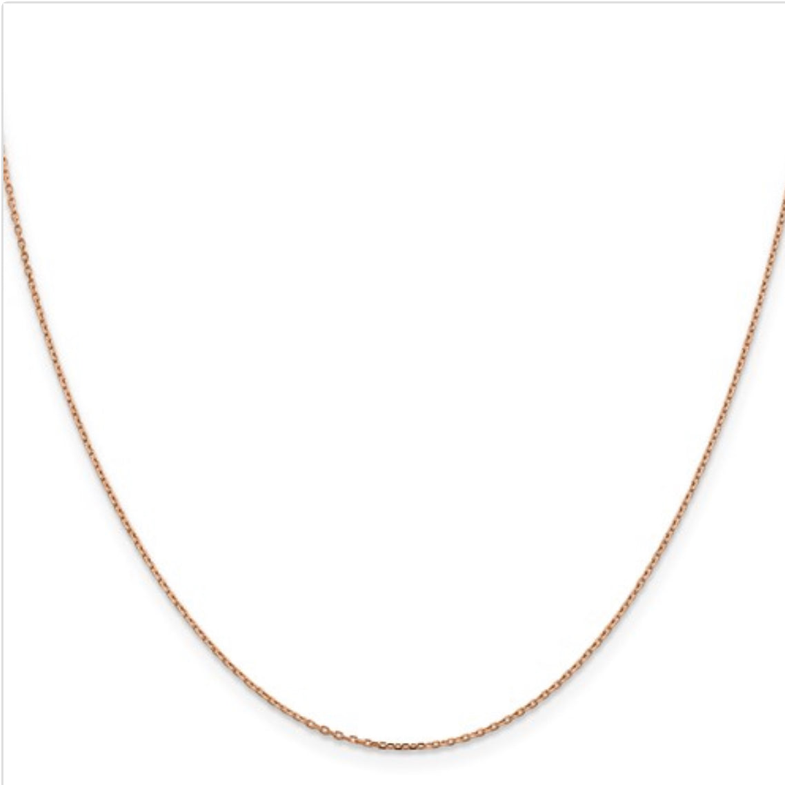 Cadena tipo cable de oro rosa de 14 quilates con cierre de mosquetón - 1,65 mm - varias longitudes