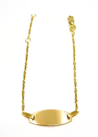Pulsera de identificación para bebé de oro amarillo de 10 quilates, 5,5-6,5"