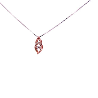 Colgante de oro blanco y rosa de 10 quilates con diamantes de 0,20 quilates en total, 18"
