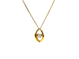 Colgante de diamante amarillo de 10 quilates de 0,02 quilates, 18"