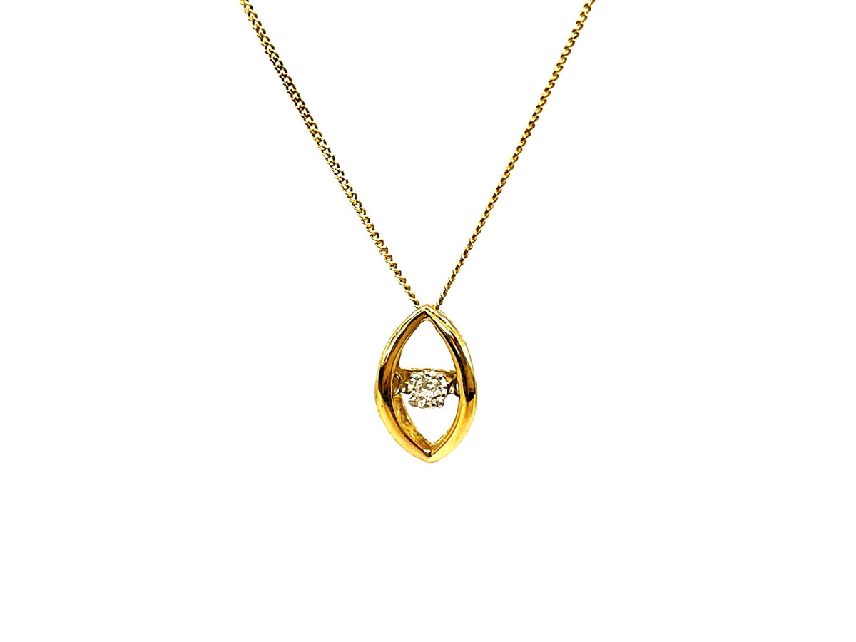 10K Yellow 0.02cttw Diamond Pendant, 18&quot;