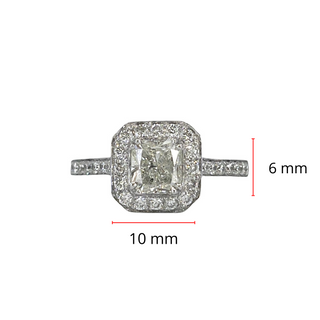 14K White Gold 1.41cttw Diamond Engagement Ring, Size 6