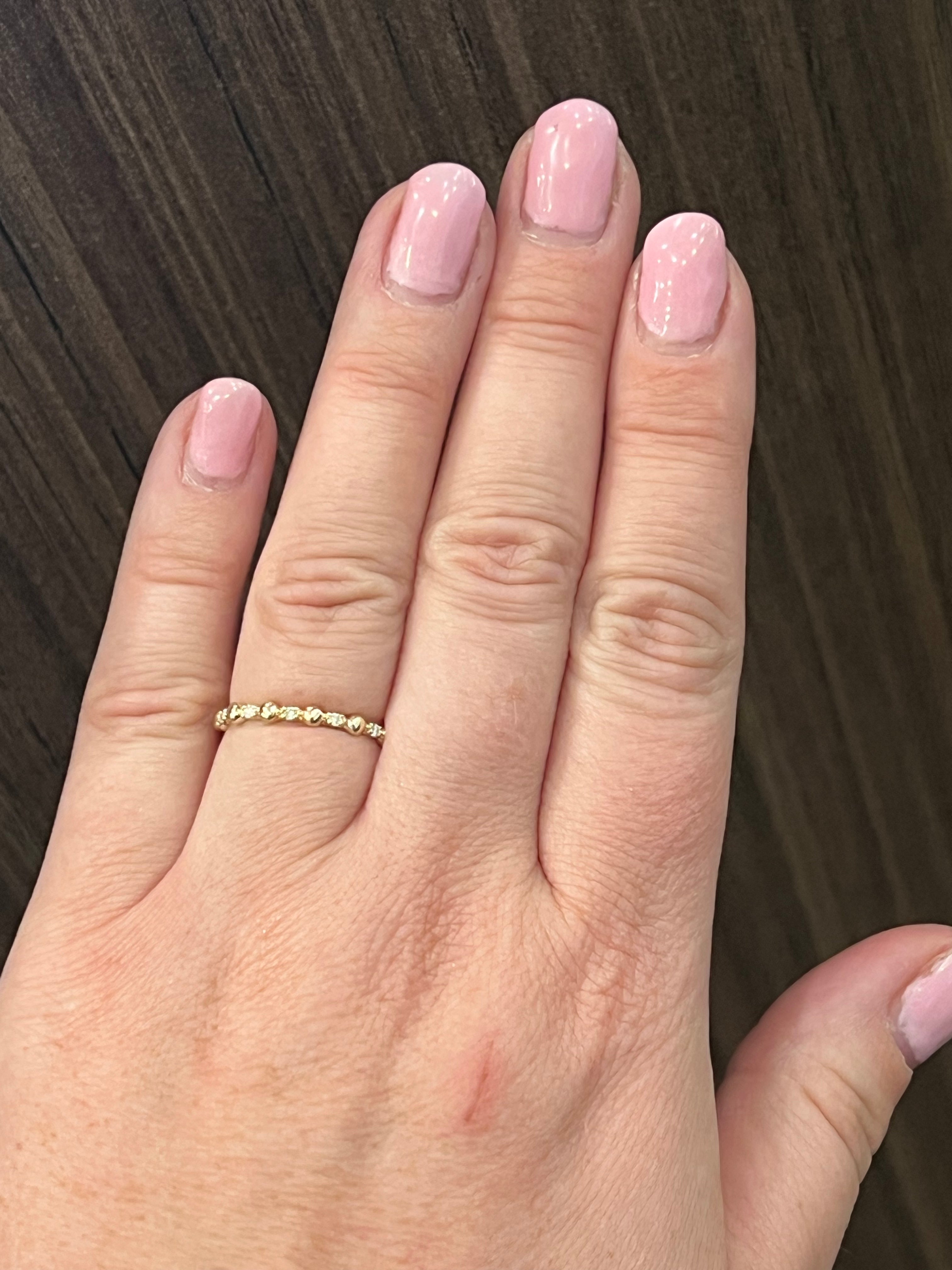 10K Yellow Gold 0.10cttw Diamond Ring, size 6.5 - 4.5