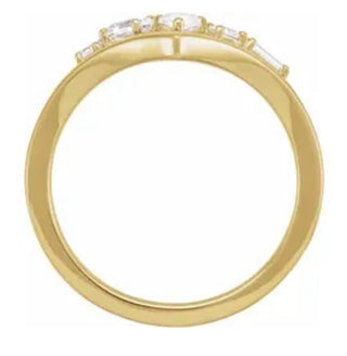 Anillo en V de diamantes cultivados en laboratorio de 1/2 CTW, blanco de 14 quilates 