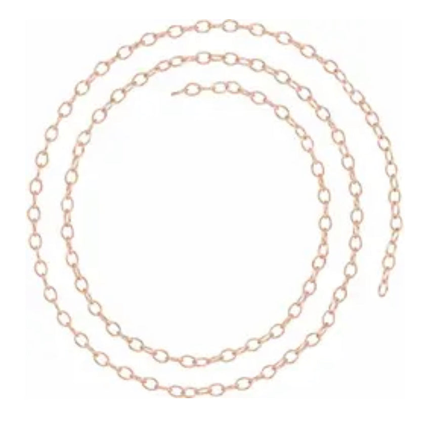 14K Rose Gold 2.5 mm Cable Chain by the Inch - Bracelet / Necklace / Anklet Permanent Jewellery