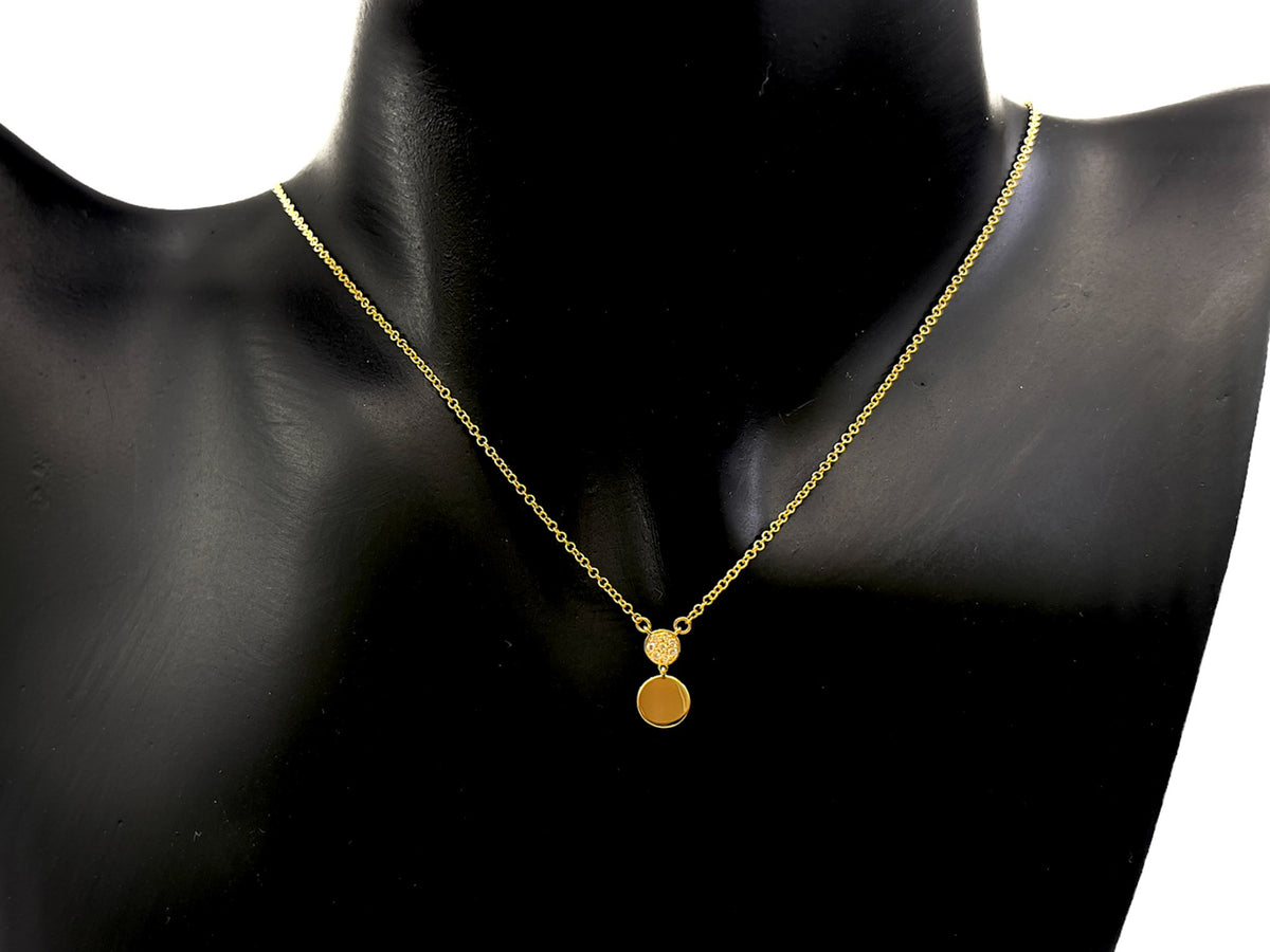 Collar de diamantes de 0,04 quilates en oro amarillo de 10 quilates - 18&quot;
