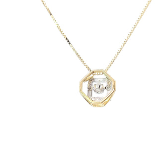 Colgante de oro amarillo de 10 quilates con diamantes de 0,27 quilates, 18"