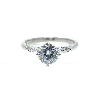 Round Brilliant Cut Moissanite Engagement Ring