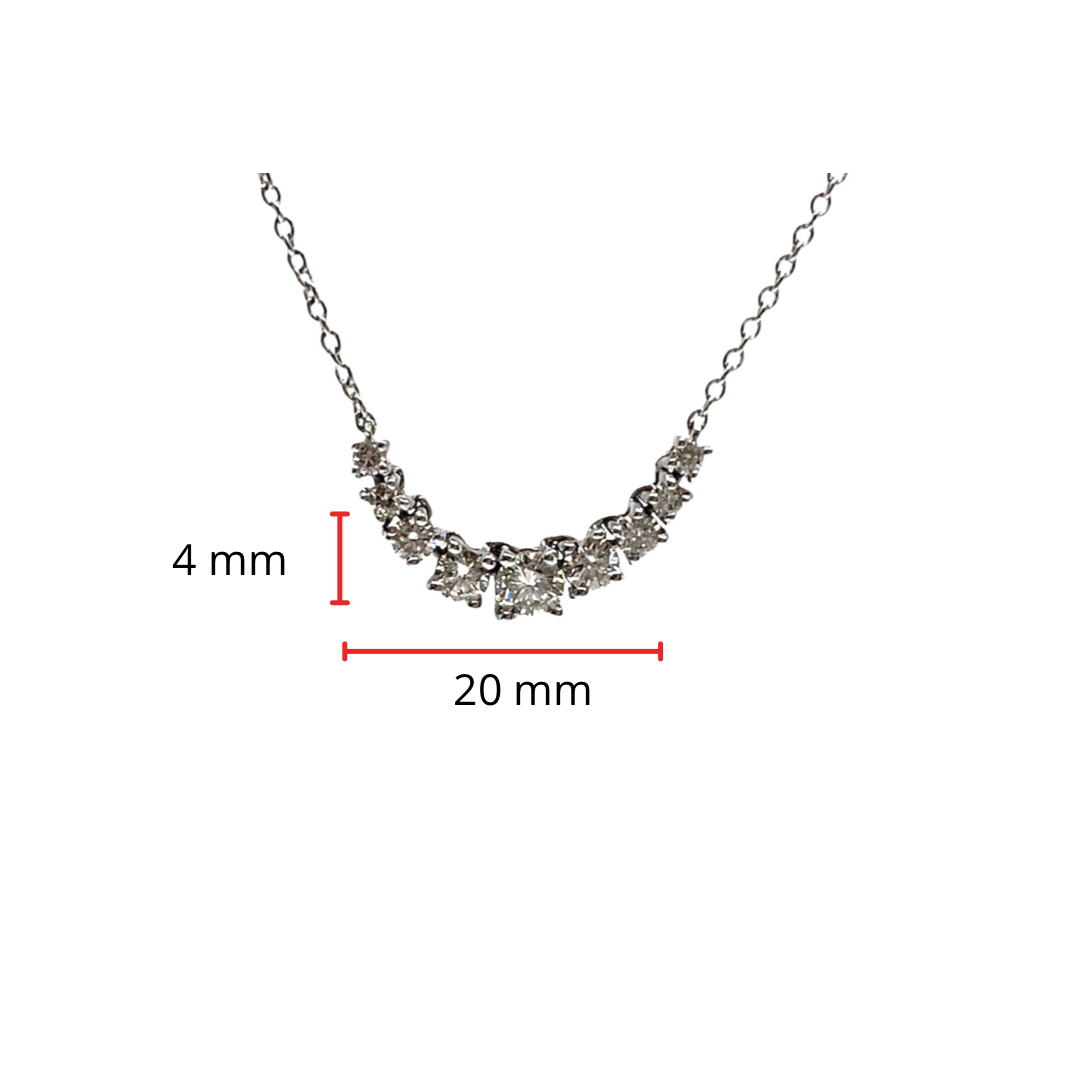 Collar de diamantes de 0,50 quilates en oro blanco de 14 quilates - 18&quot;