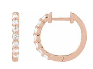 14K Lab-Grown Diamond Hoop Earrings