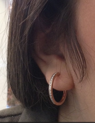 Pendientes de aro de diamantes