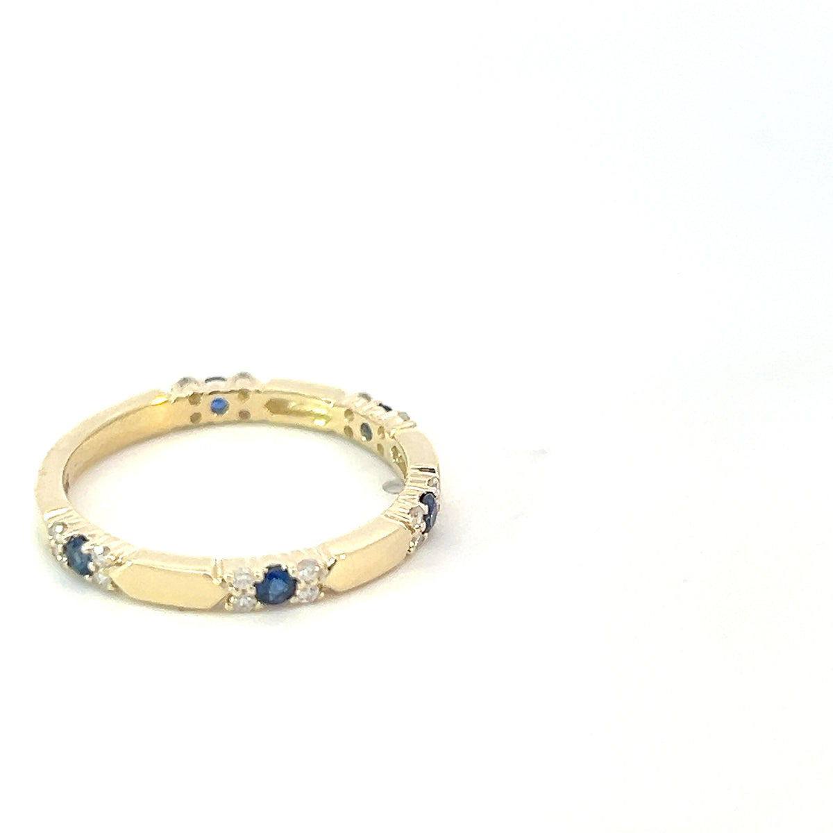 10K Yellow Gold Sapphire &amp; Diamond Ring