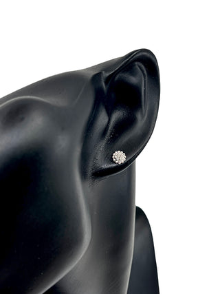 Aretes de diamantes de 0,105 quilates en oro blanco de 10 quilates - 6 mm