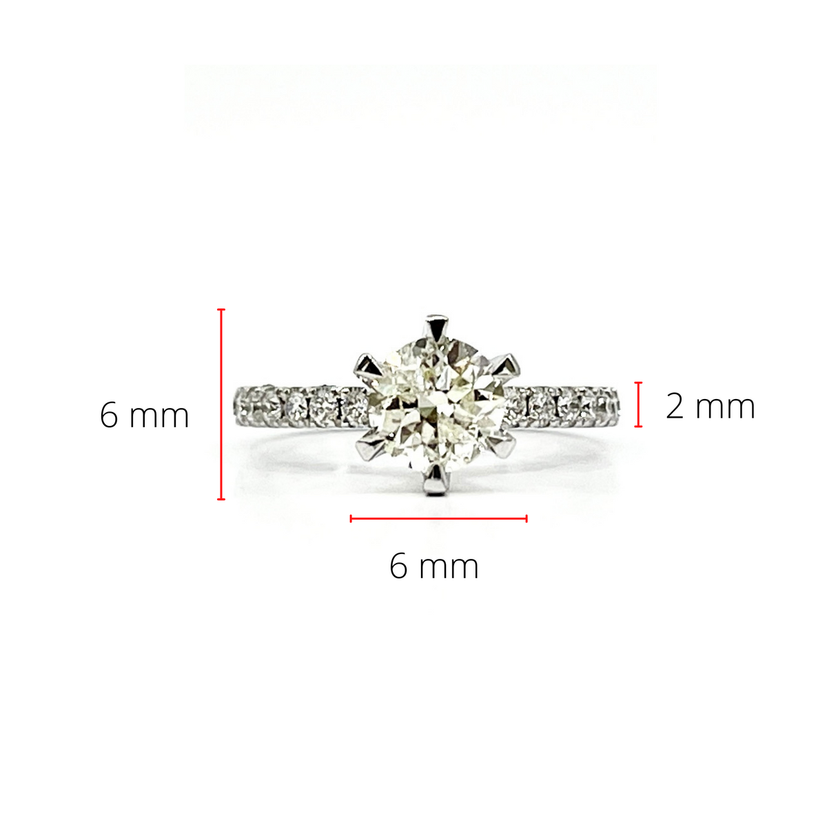 14K White Gold 1.23cttw Diamond Engagement Ring, Size 6