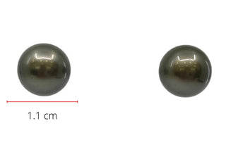 14K Yellow Gold 11mm Tahitian Pearl Stud Earrings with Butterfly Back
