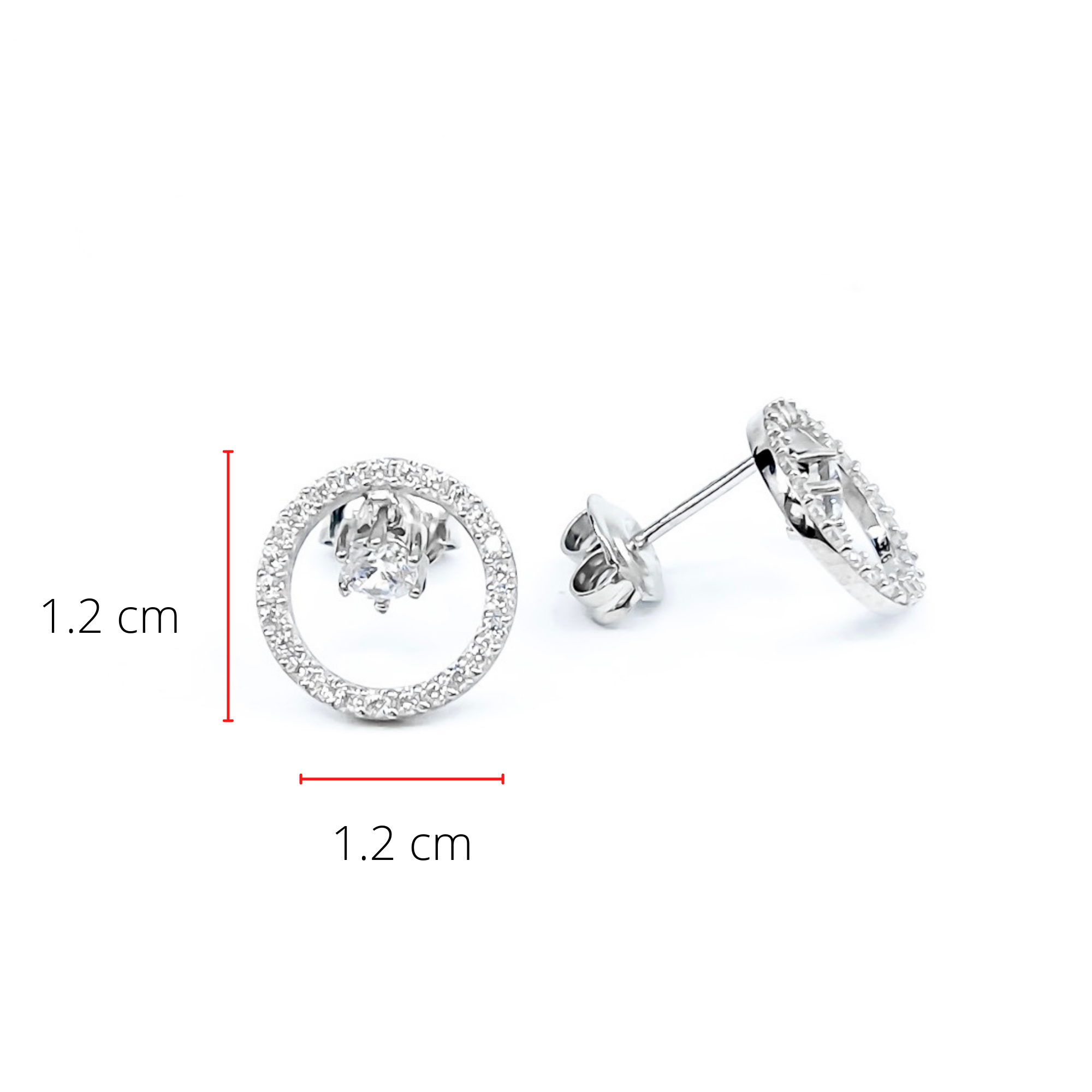 Sterling Silver Cubic Zirconia Stud Earrings