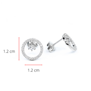Aretes de plata de ley con circonita cúbica