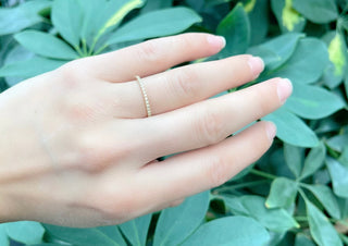 Anillo de oro amarillo de 14 quilates con diamantes amarillos de 0,15 quilates, talla 6,5