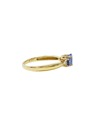10K Yellow Gold Tanzanite & Diamond Ring, size 7