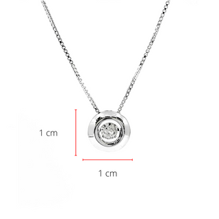 Colgante de plata de ley con diamante canadiense de 0,24 quilates de talla redonda, 18"