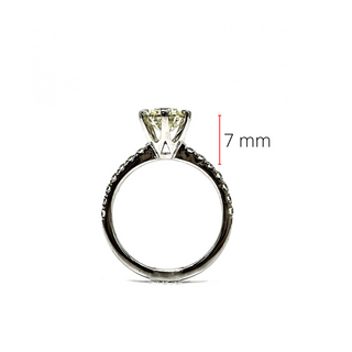 Anillo de compromiso de diamantes de 1,23 quilates en oro blanco de 14 quilates, talla 6