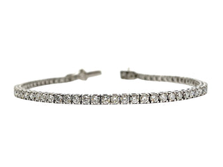 Pulsera de tenis de diamantes cultivados en laboratorio de oro blanco de 14 quilates de 4,00 quilates - 7,75 pulgadas