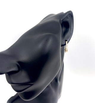Pendientes tipo argolla con bisagras Huggie de oro amarillo de 10 quilates con diamantes de 0,33 quilates
