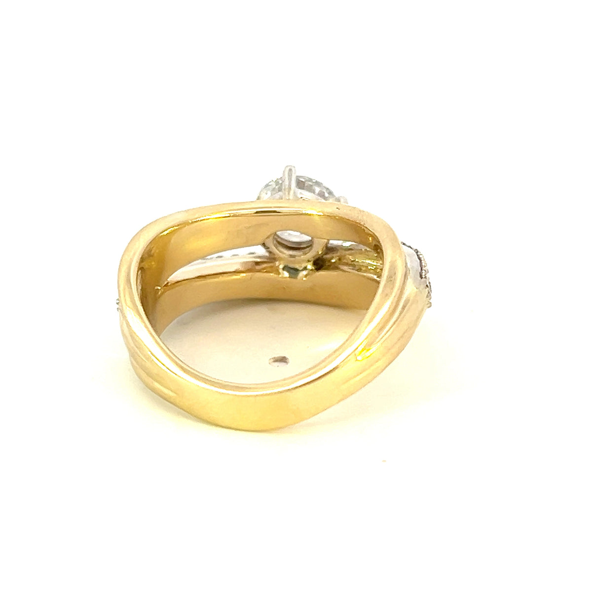 Anillo de oro amarillo de 14 quilates con diamantes cultivados en laboratorio de talla brillante redonda de 1,78 quilates, talla 6