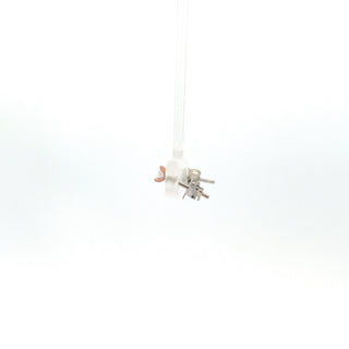 Pendientes solitarios de diamantes en oro blanco y rosa de 10 quilates, 0,06 quilates