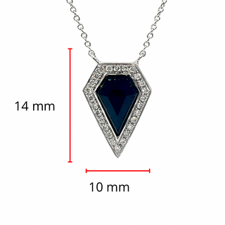 Collar de oro blanco de 14 quilates con ónix de 0,78 quilates y diamantes de 0,10 quilates - 18 pulgadas