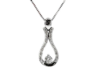 Collar de diamantes canadienses de 0,20 quilates en oro blanco de 10 quilates, 18"