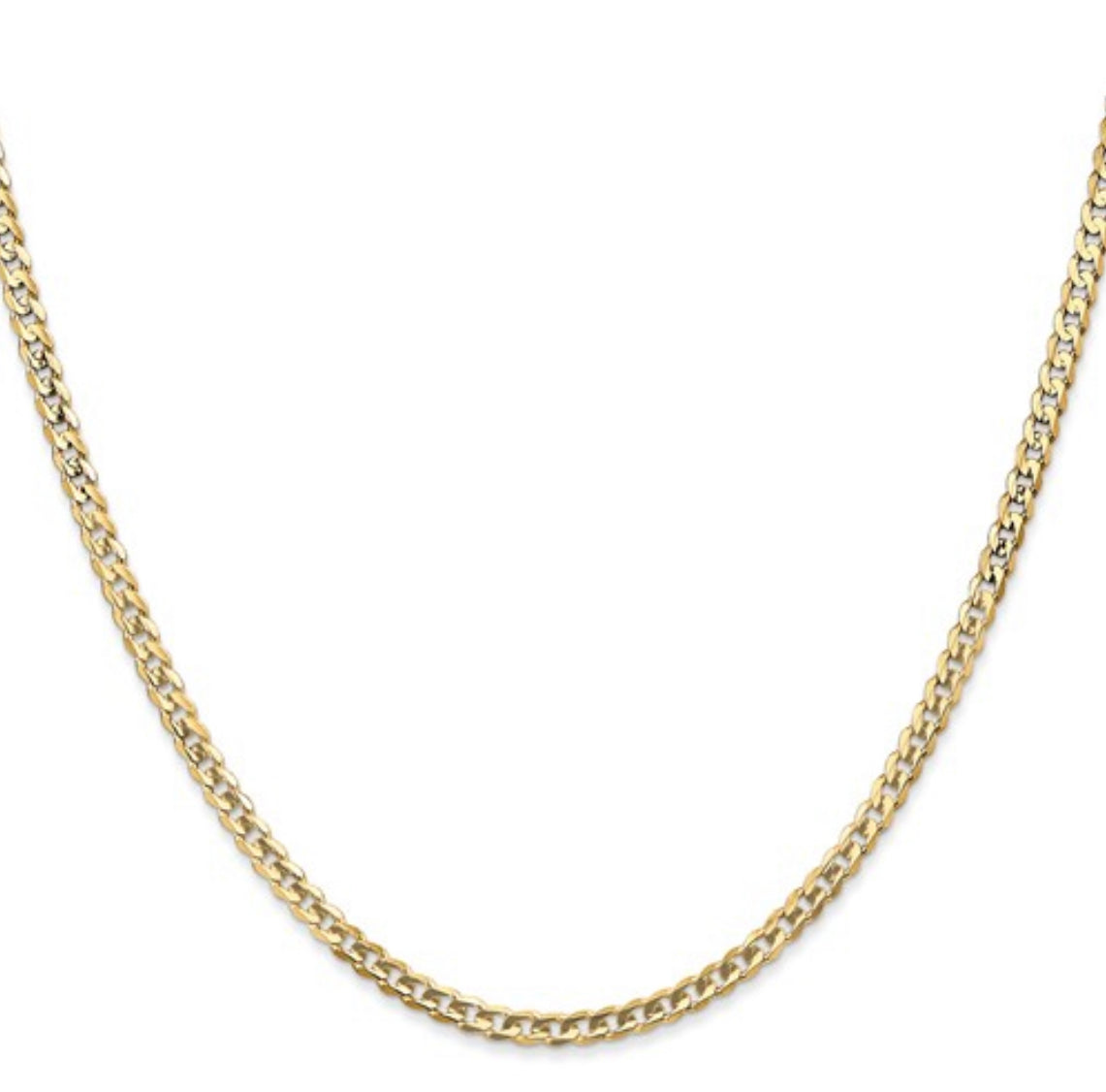 14K Yellow Gold Open Concave Curb Chain - 4.5mm