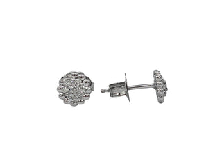 Aretes de diamantes de 0,105 quilates en oro blanco de 10 quilates - 6 mm