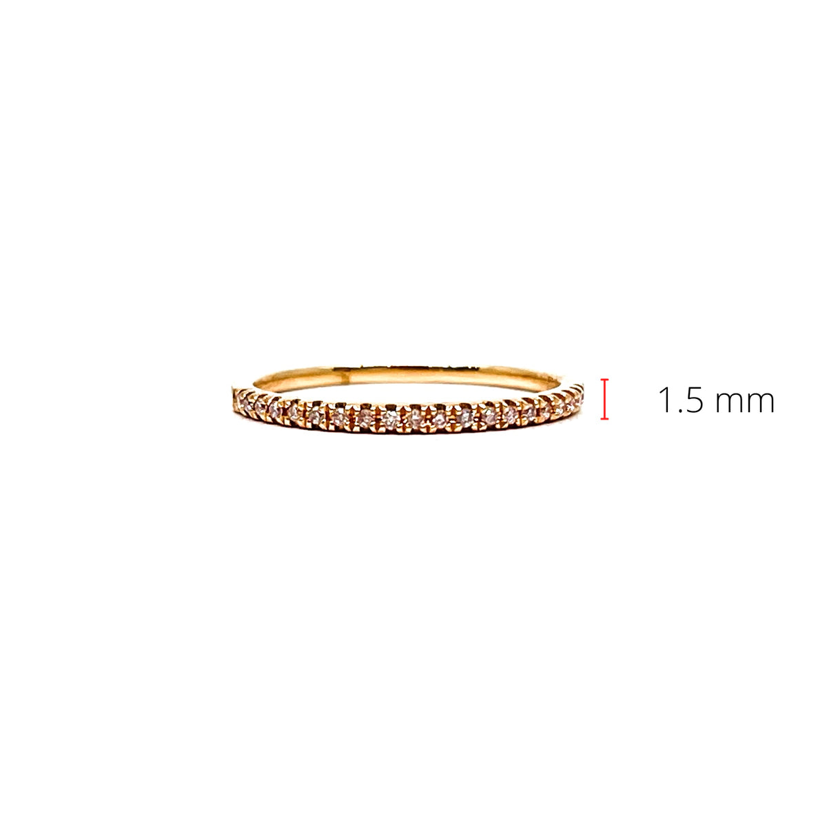 14K Rose Gold 0.09cttw Pink Diamond Band - Size 6.5