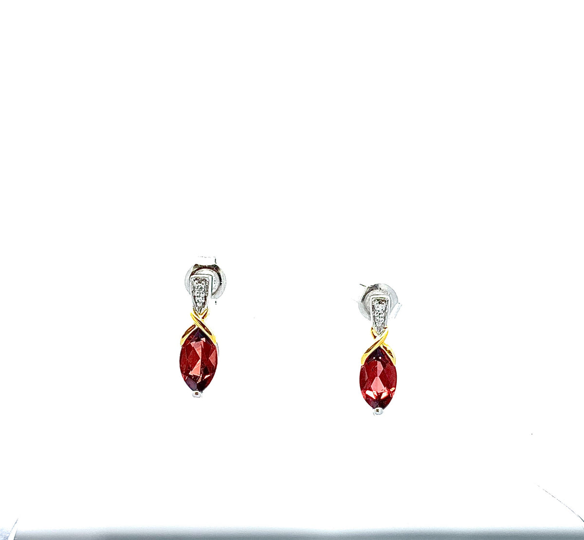 Garnet &amp; Diamond Earrings