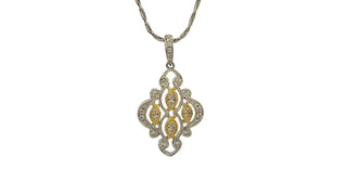 Colgante de diamantes de 0,49 quilates en oro blanco y amarillo de 14 quilates, 18"