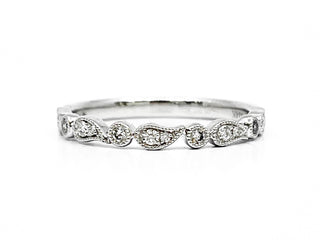 14K White Gold 0.13cttw Diamond Ring - Size 6.5