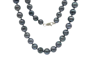 Black Cultured Graduated Pearl Strand with Sterling Silver Lobster Clasp - 18"