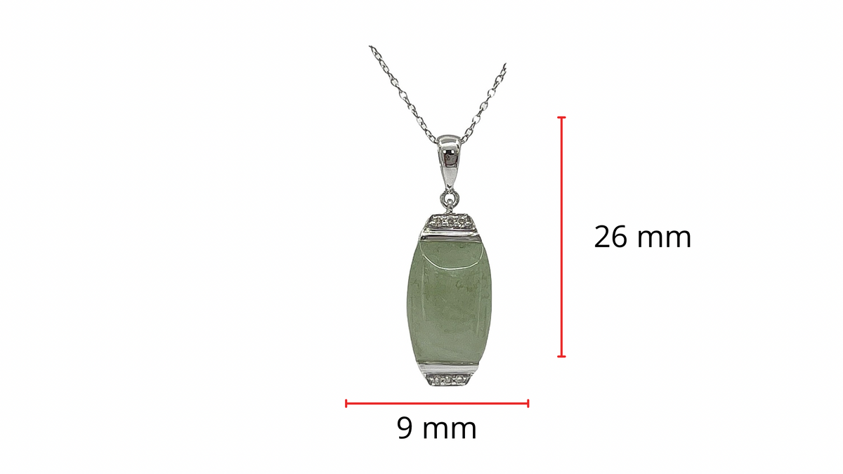 Colgante de diamantes y jade de 6,5 quilates en oro blanco de 10 quilates - 18&quot;