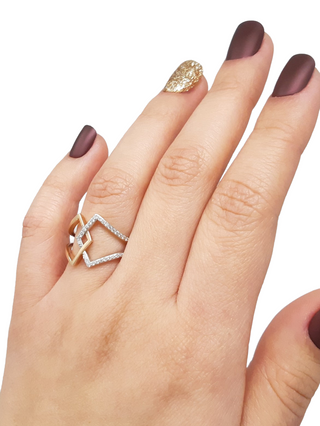 10K White and Rose Gold 0.20cttw Diamond Ring
