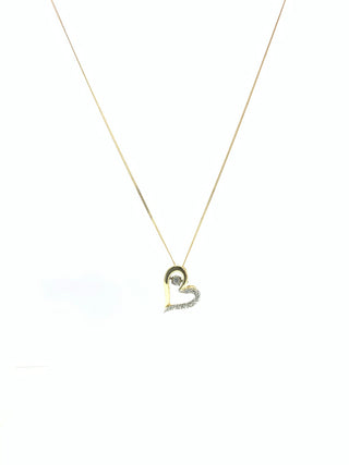 Colgante de corazón con pulso de diamantes