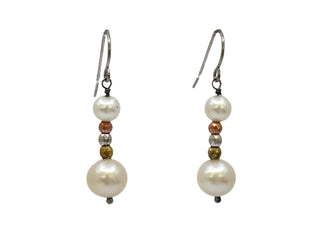 Pendientes colgantes / colgantes de perlas de agua dulce de plata esterlina