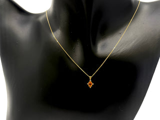 Colgante de oro amarillo de 10 quilates con citrino de 5x3 mm y diamantes de 0,03 quilates