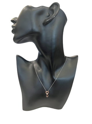 Colgante de corazón/infinito con diamantes de 0,04 quilates en oro rosa de 10 quilates, 18"