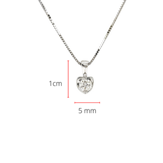 Colgante solitario de diamante de 0,20 quilates en paladio y oro blanco de 18 quilates, 18"