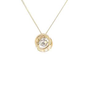 Colgante de oro amarillo de 10 quilates con diamantes de 0,10 quilates en total, 18"