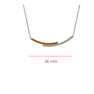 Colgante de diamantes de 0,20 quilates en oro blanco y rosa de 14 quilates, 18"