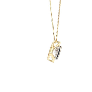 Colgante de oro amarillo de 10 quilates con diamantes de 0,27 quilates, 18"